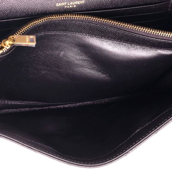 Saint Laurent Classic Monogram Wallet on Chain Matelasse Chevron Leather Medium - Picture 6 of 7